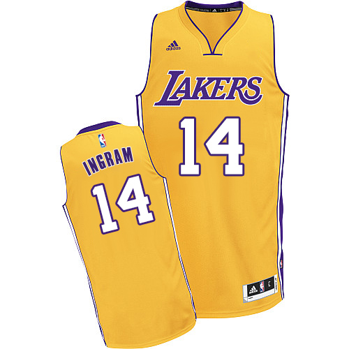 Mens Adidas Los Angeles Lakers 14 Brandon Ingram Swingman Gold Home NBA Jersey